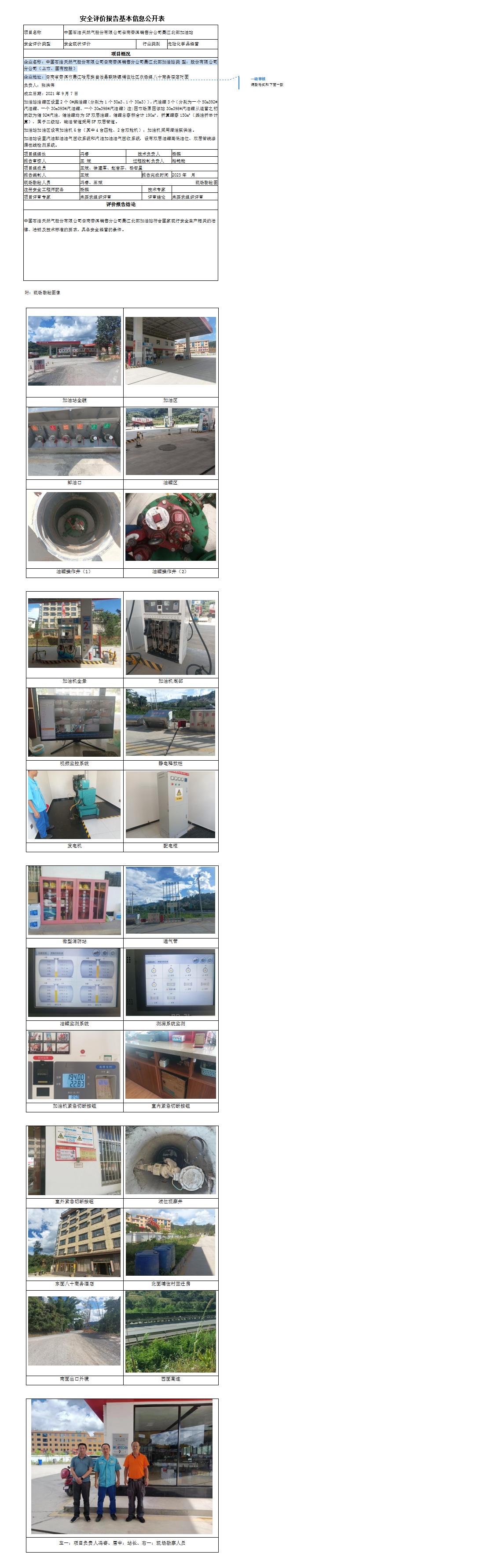 安全评价报告基本信息公开表墨江北现状报告