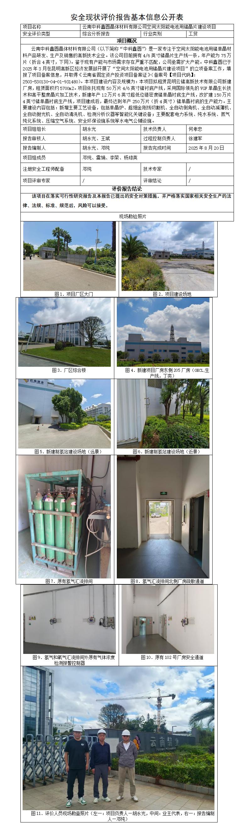 基本信息公开表——中科鑫园空间太阳能用锗晶片项目综合分析报告